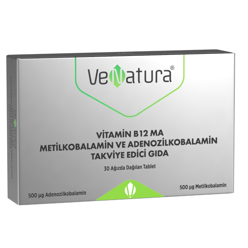 Venatura Vitamin B12 MA Metilkobalamin ve Adenozilkobalamin 30 Tablet - (SKT: 11/2027)