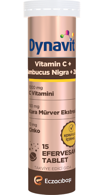 Dynavit Vitamin C+ Sambucus Nigra 15 Efervesan Tablet - (SKT: 11/2025)
