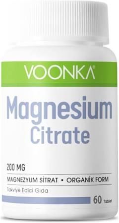 Voonka Magnesium Citrate 200 mg 60 Kapsül - (SKT: 11/2025)