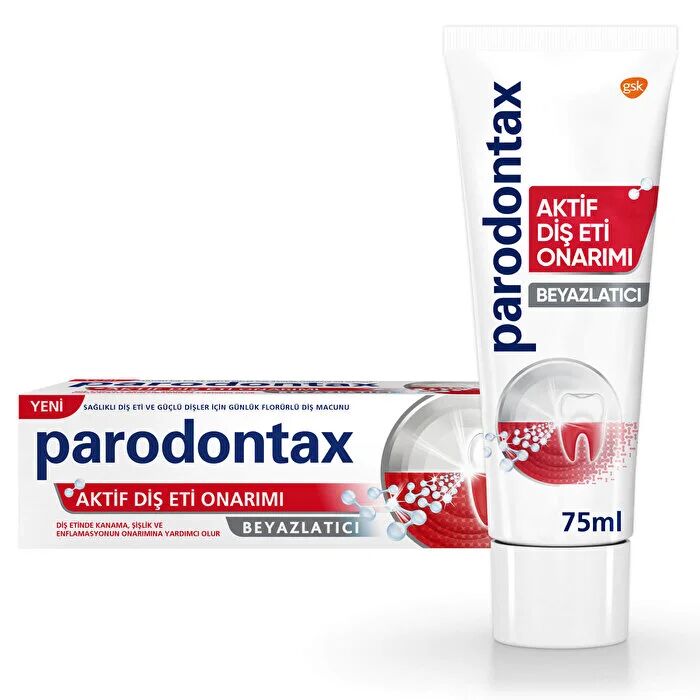 Parodontax Aktif Diş Eti Onarımı Beyazlatıcı Diş Macunu 75 ml - (SKT: 10/2027)