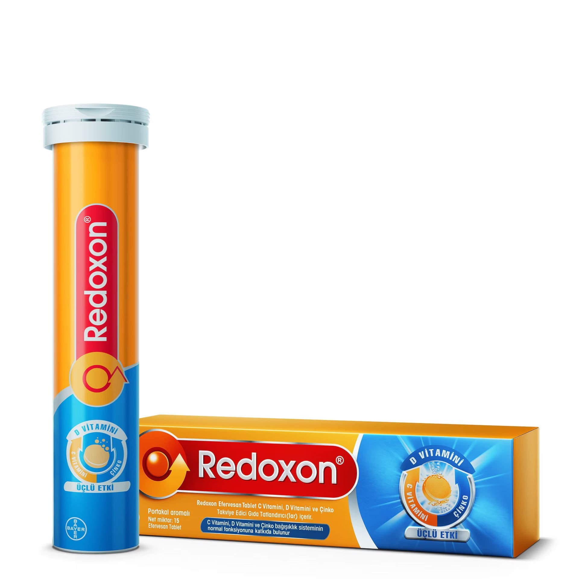 Redoxon 3'lü Etki 15 Efervesan Tablet - (SKT: 07/2025)