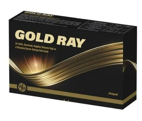 Gold Ray Arı Sütü Sarımsak Buğday Tohumu Yağı A Vitamini 20 Kapsül - (SKT: 06/2025)
