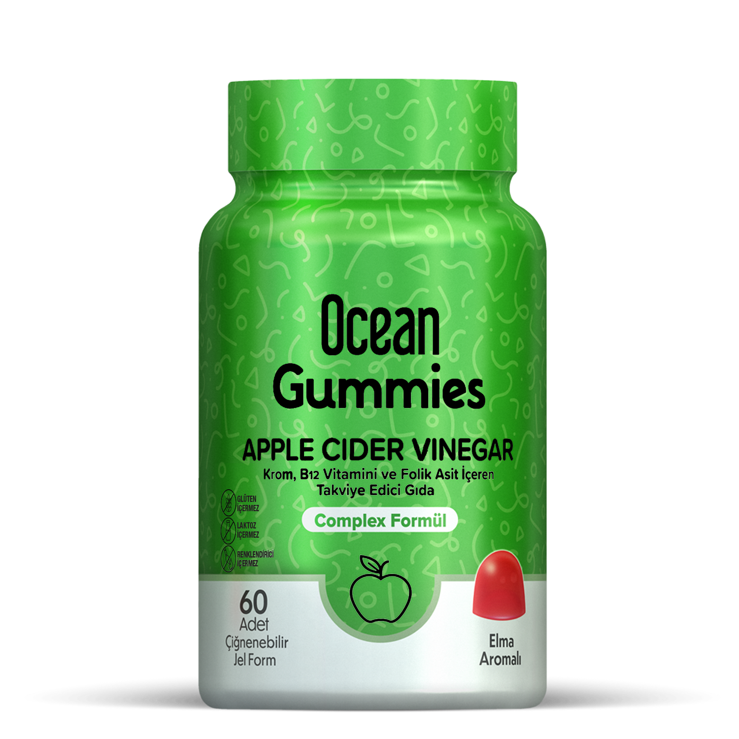Ocean Gummies Apple Cider Vinegar 60 Çiğneme Form - (SKT: 08/2025)