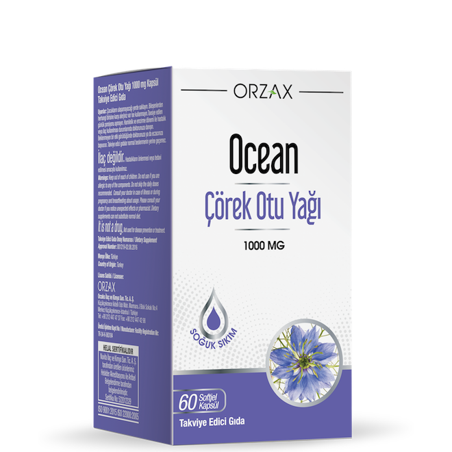 Ocean Çörek Otu Yağı 1000 mg 60 Kapsül - (SKT: 07/2025)