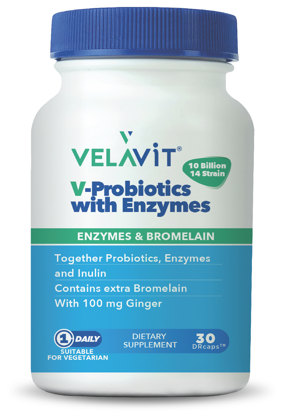 Velavit V-Probiotics With Enzymes 30 Tablet - (SKT: 10/2026)