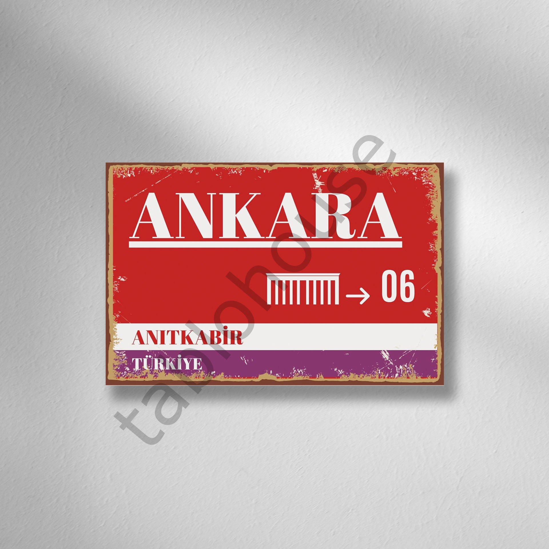 Sokak Tabelası Retro Ahşap poster