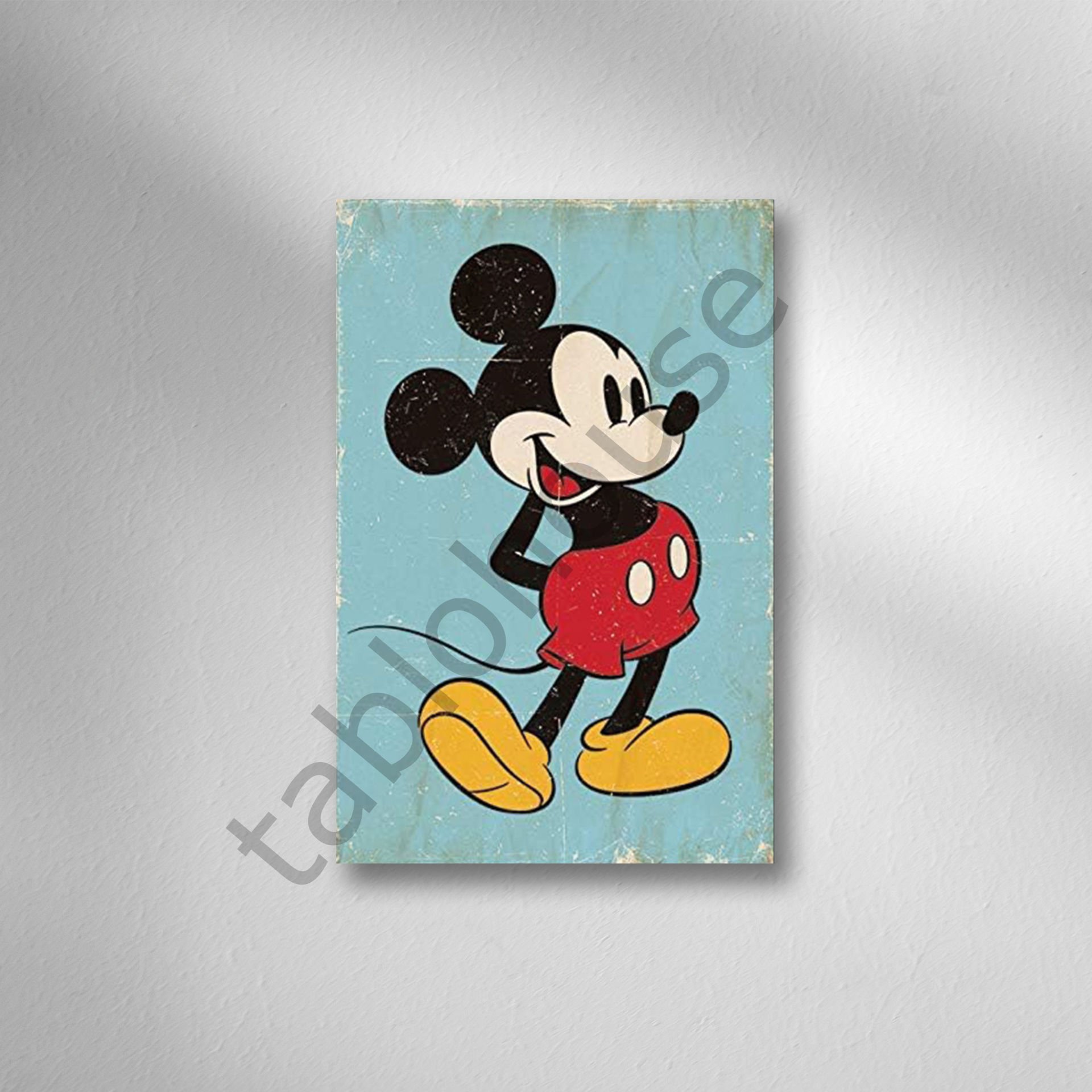 Mickey Mouse Retro Ahşap Poster