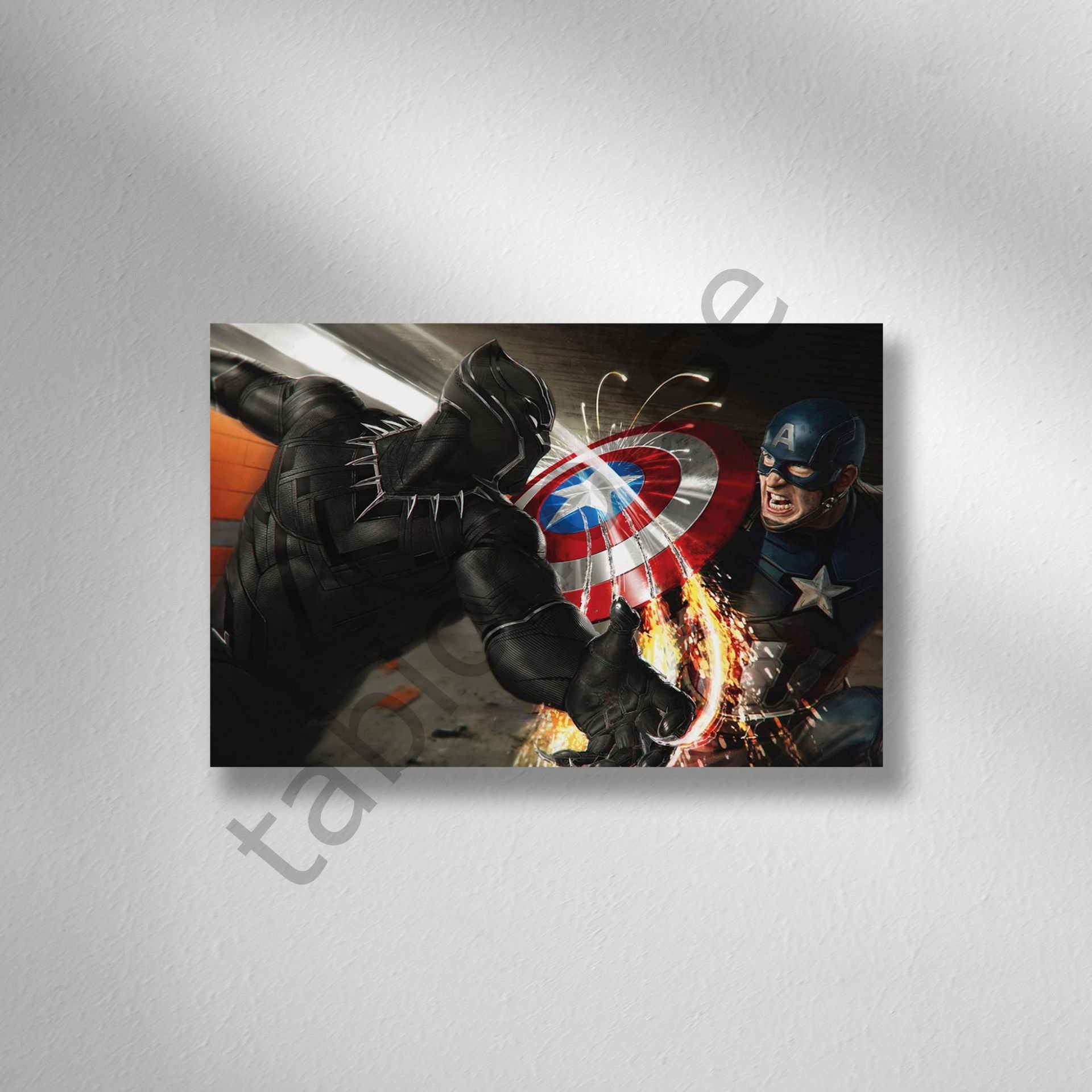 Captain America Retro Ahşap Poster