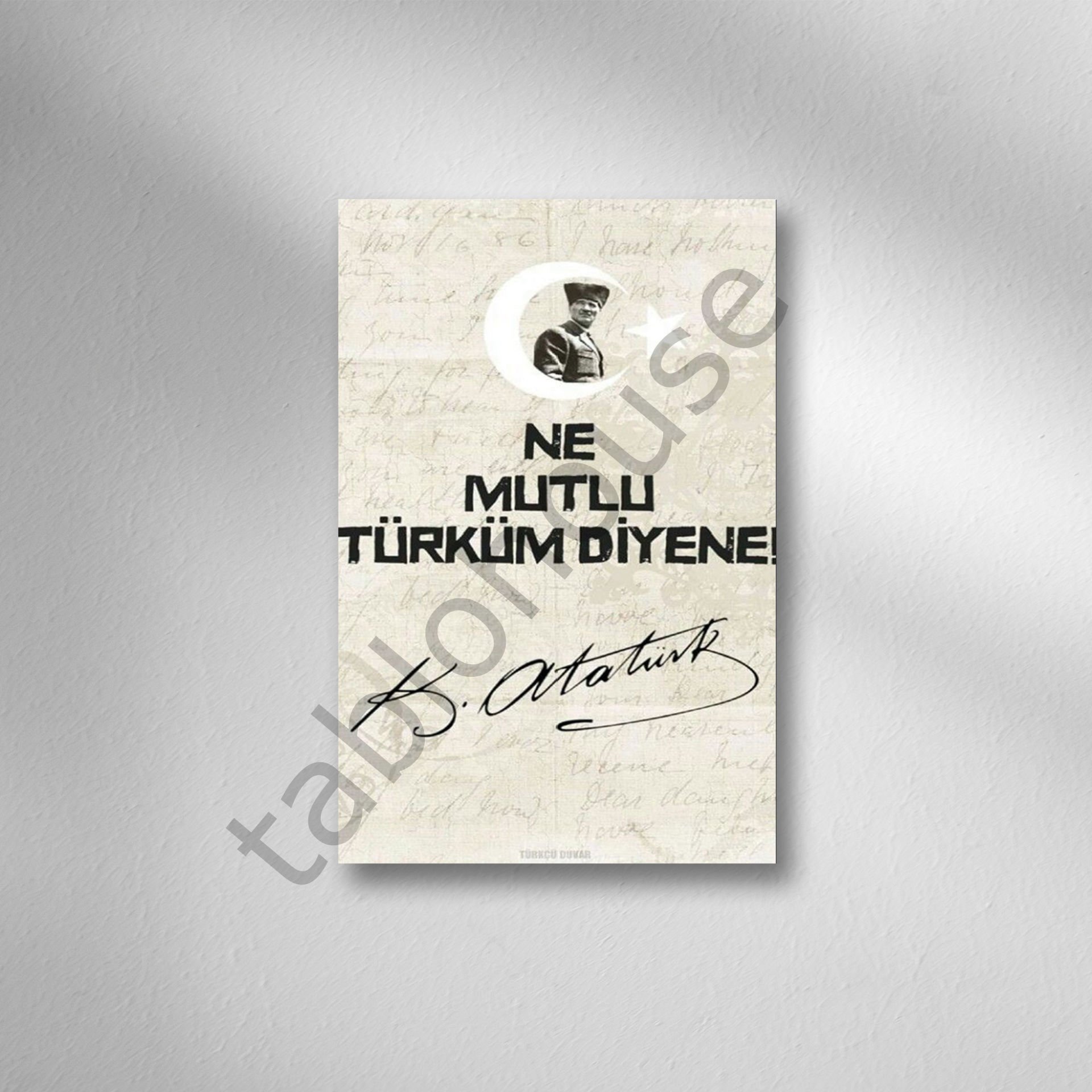 Mustafa Kemal Atatürk Retro Ahşap Poster