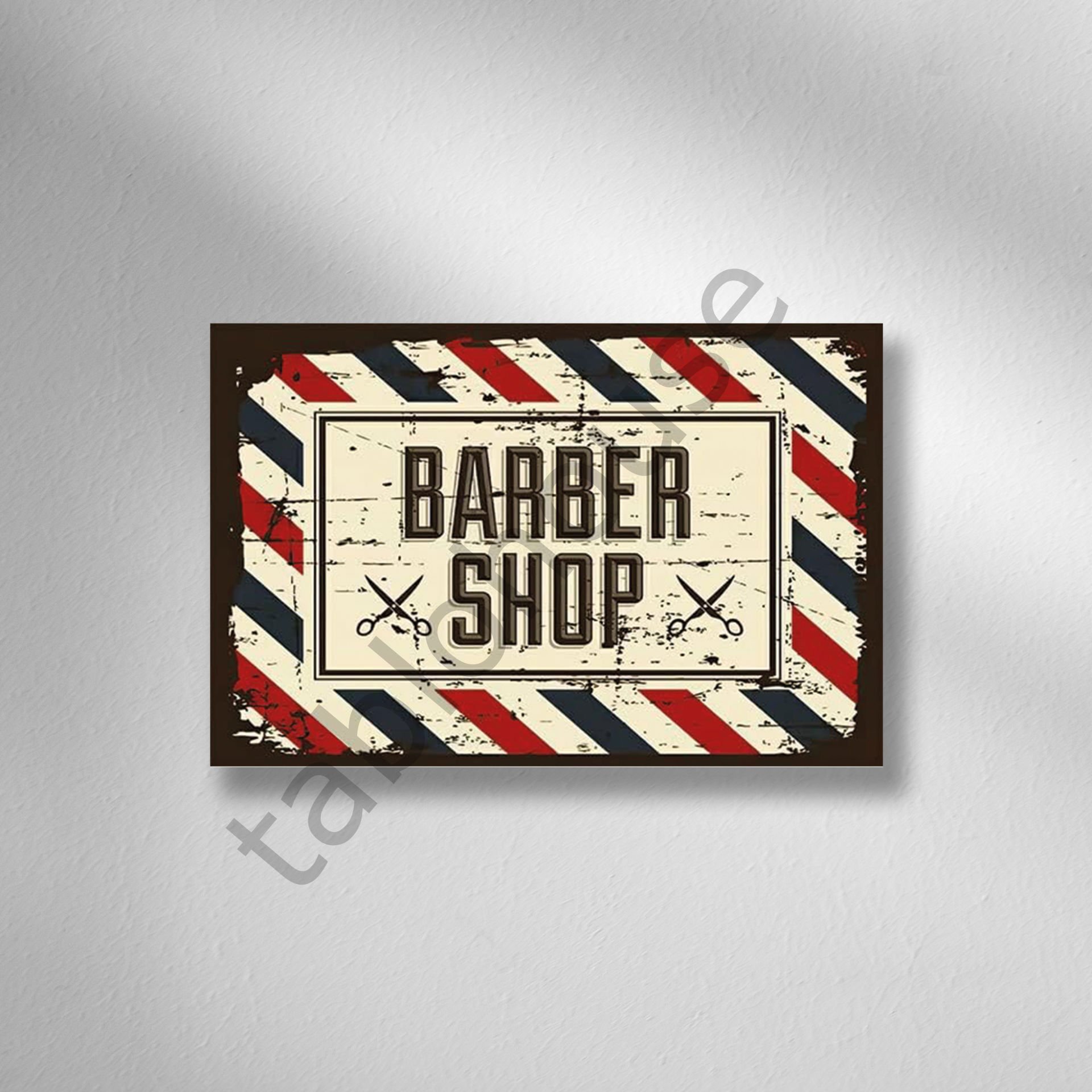 Barber Shop Retro Ahşap Poster