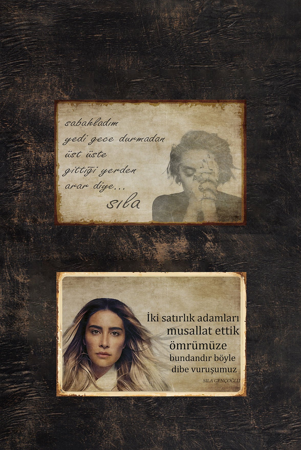 Sıla Gençoğlu Retro Ahşap Poster