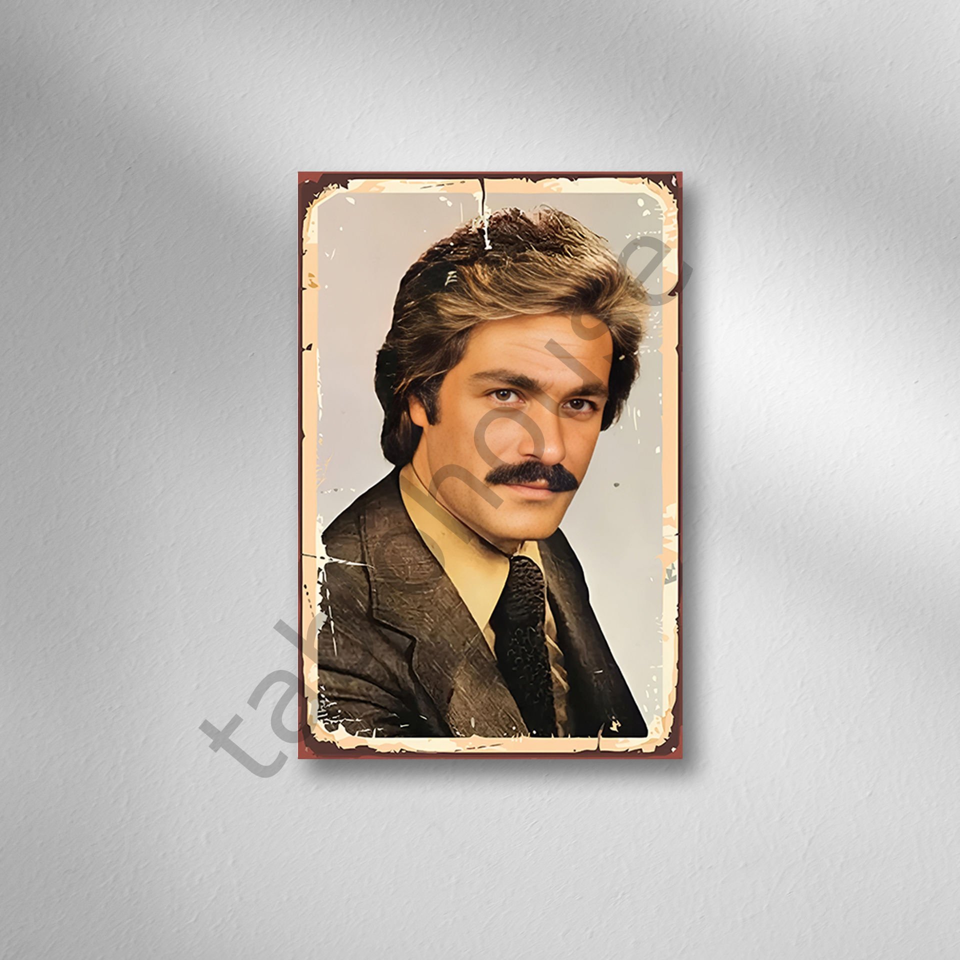 Kadir İnanır Retro Ahşap Poster