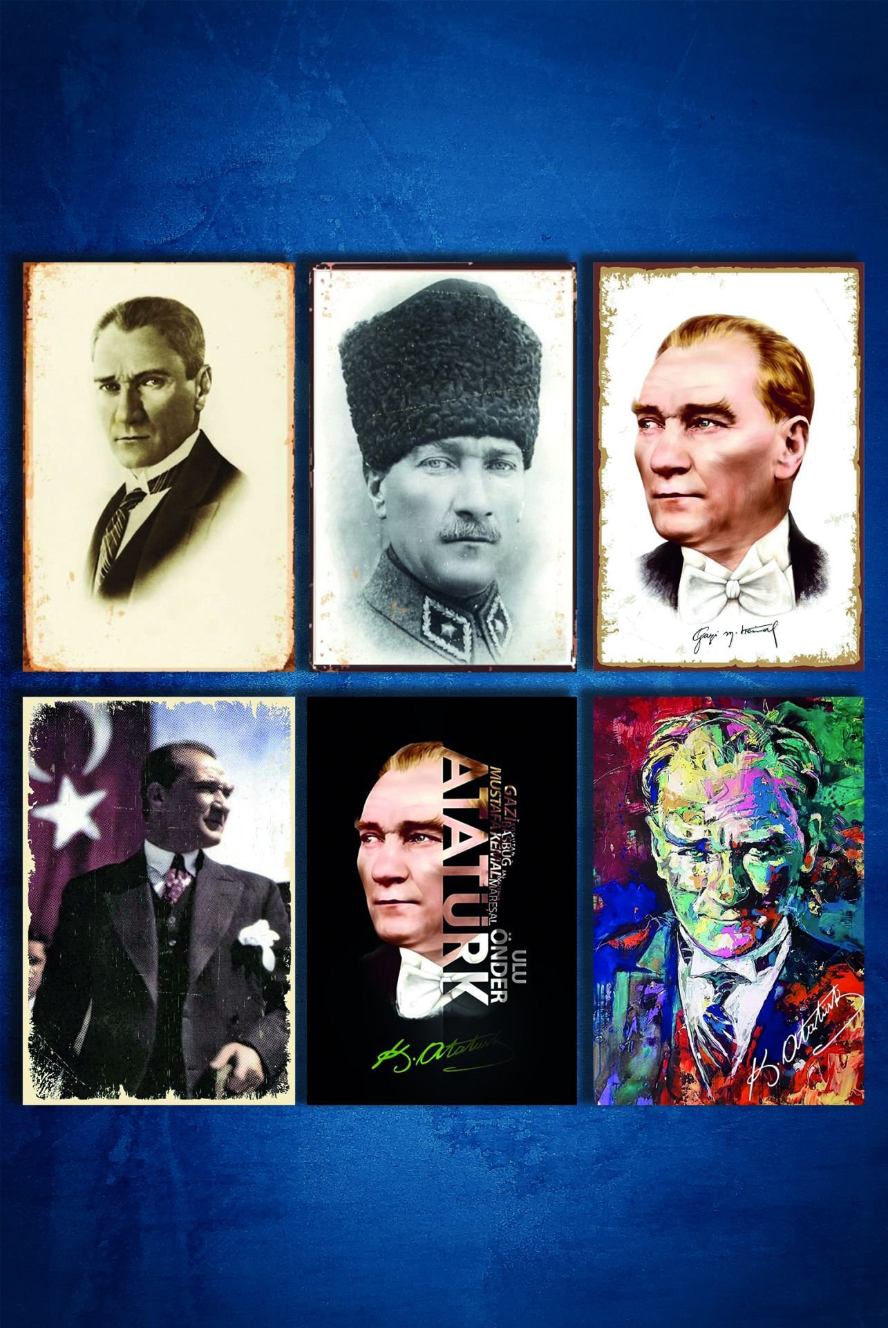 6'lı Retro Ahşap Poster