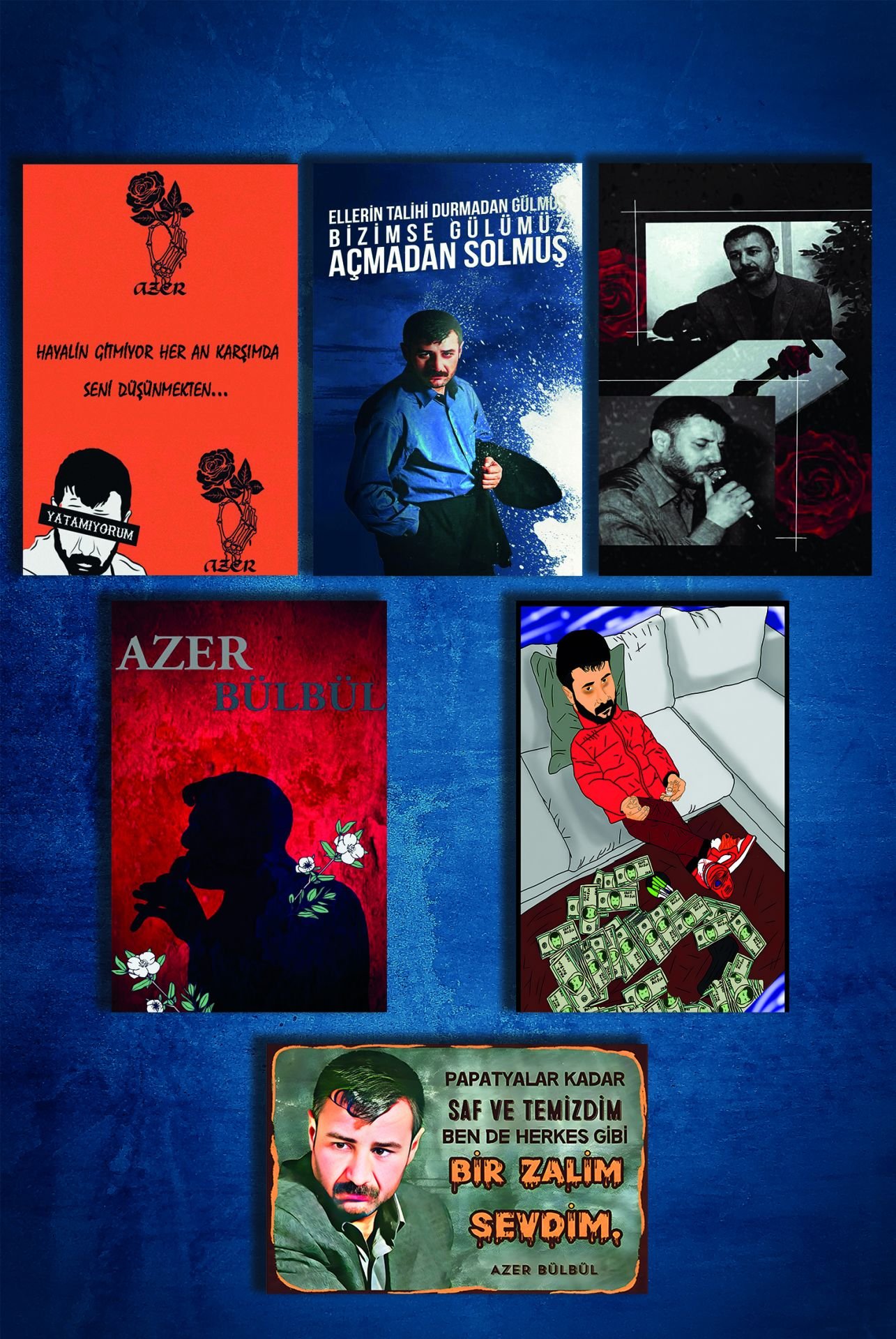 6'lı Retro Ahşap Poster