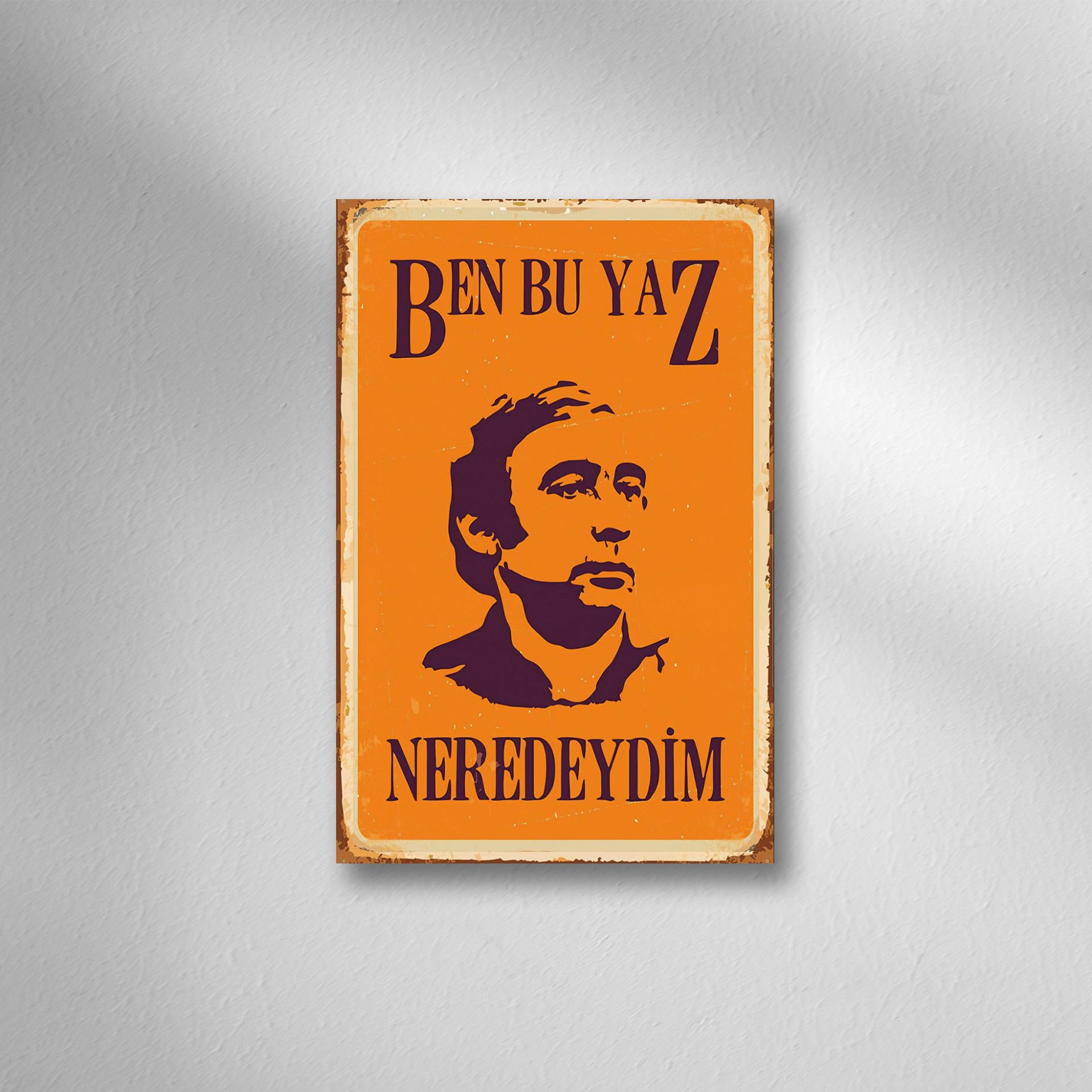 Ben Bu Yaz Neredeydim Retro Ahşap Poster