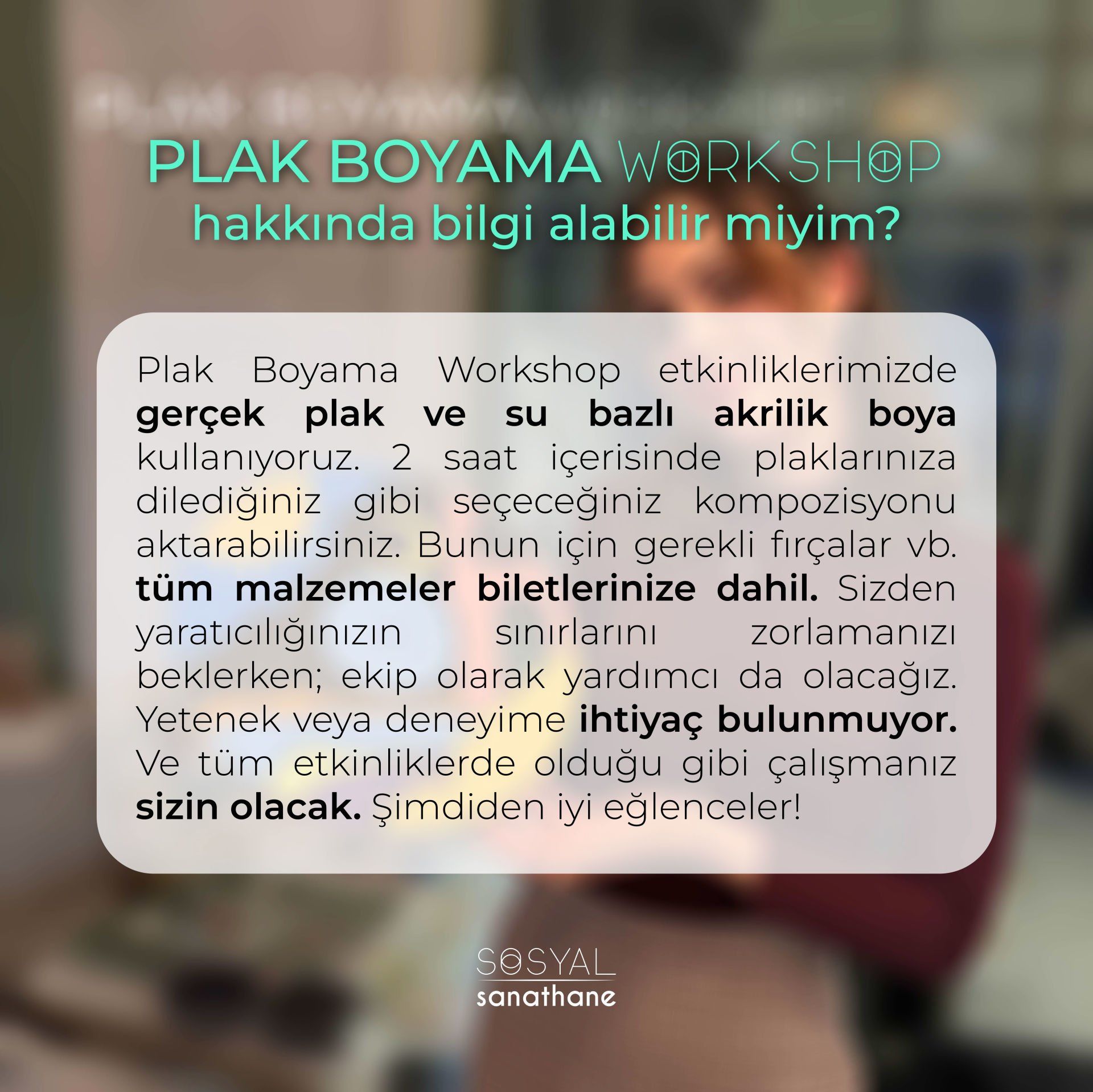 Plak Boyama Workshop - Etkinlik Biletleri
