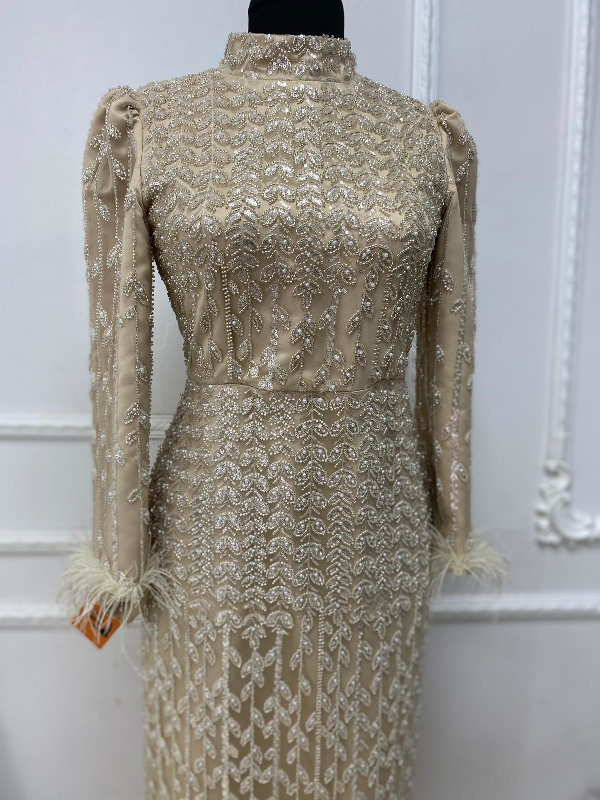 KREM KALEM YAPRAK DESEN (36-38-40)