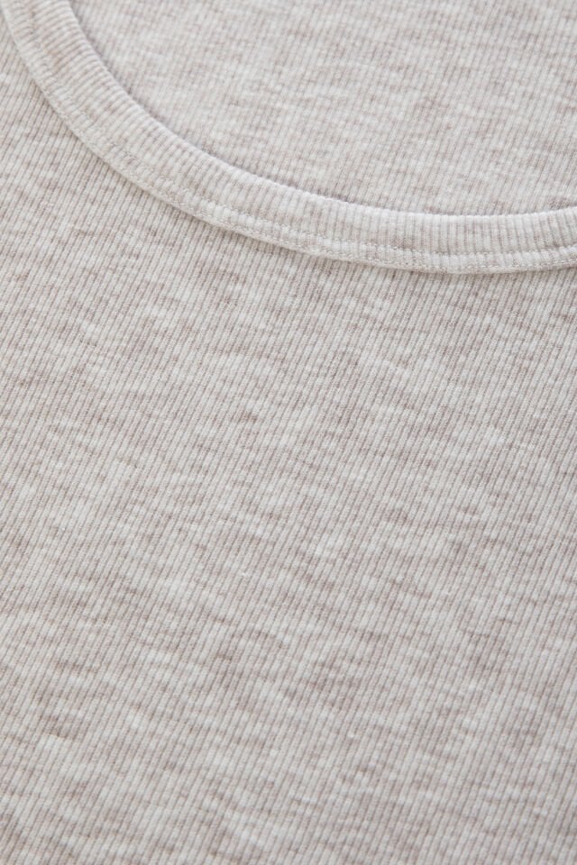 Kadın Pamuklu Kaşkorse Üst Etiket Detaylı Çizgili Pijama Takımı Gri - Kahverengi - M