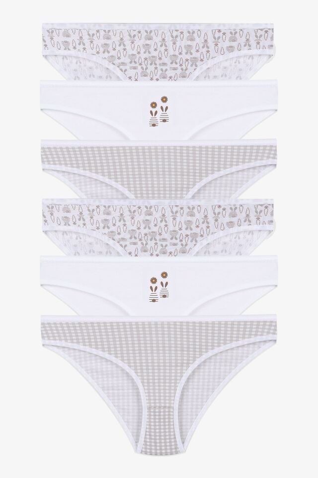 Çocuk 6'lı Desenli Pamuklu Likralı Külot Çok Renkli - 9-11 Yaş