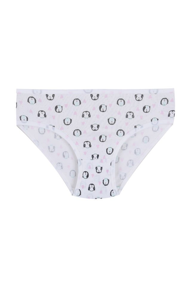 Kız Çocuk 6'lı Desenli Slip Pembe -  Beyaz - 5-7 Yaş