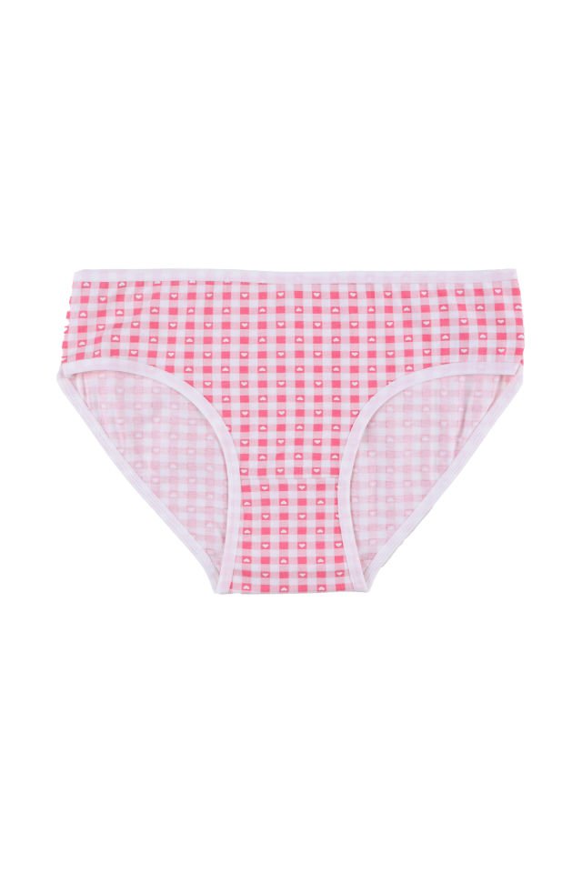 Kız Çocuk 6'lı Desenli Slip Pembe -  Beyaz - 5-7 Yaş