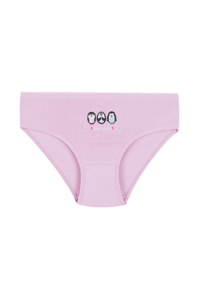Kız Çocuk 6'lı Desenli Slip Pembe -  Beyaz - 5-7 Yaş