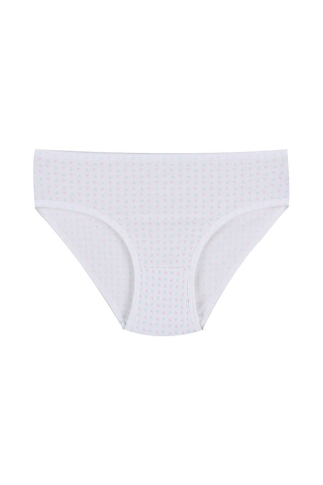 Kız Çocuk 6'lı Desenli Slip Pembe -  Beyaz - 9-11 Yaş