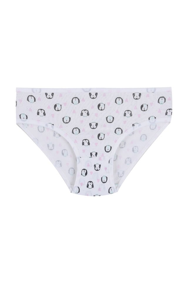 Kız Çocuk 6'lı Desenli Slip Pembe -  Beyaz - 9-11 Yaş