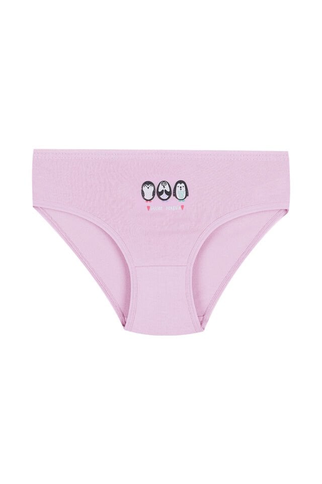 Kız Çocuk 6'lı Desenli Slip Pembe -  Beyaz - 9-11 Yaş