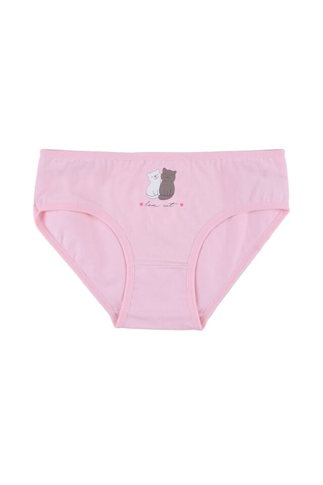 Kız Çocuk 6'lı Desenli Slip Pembe -  Beyaz - 9-11 Yaş