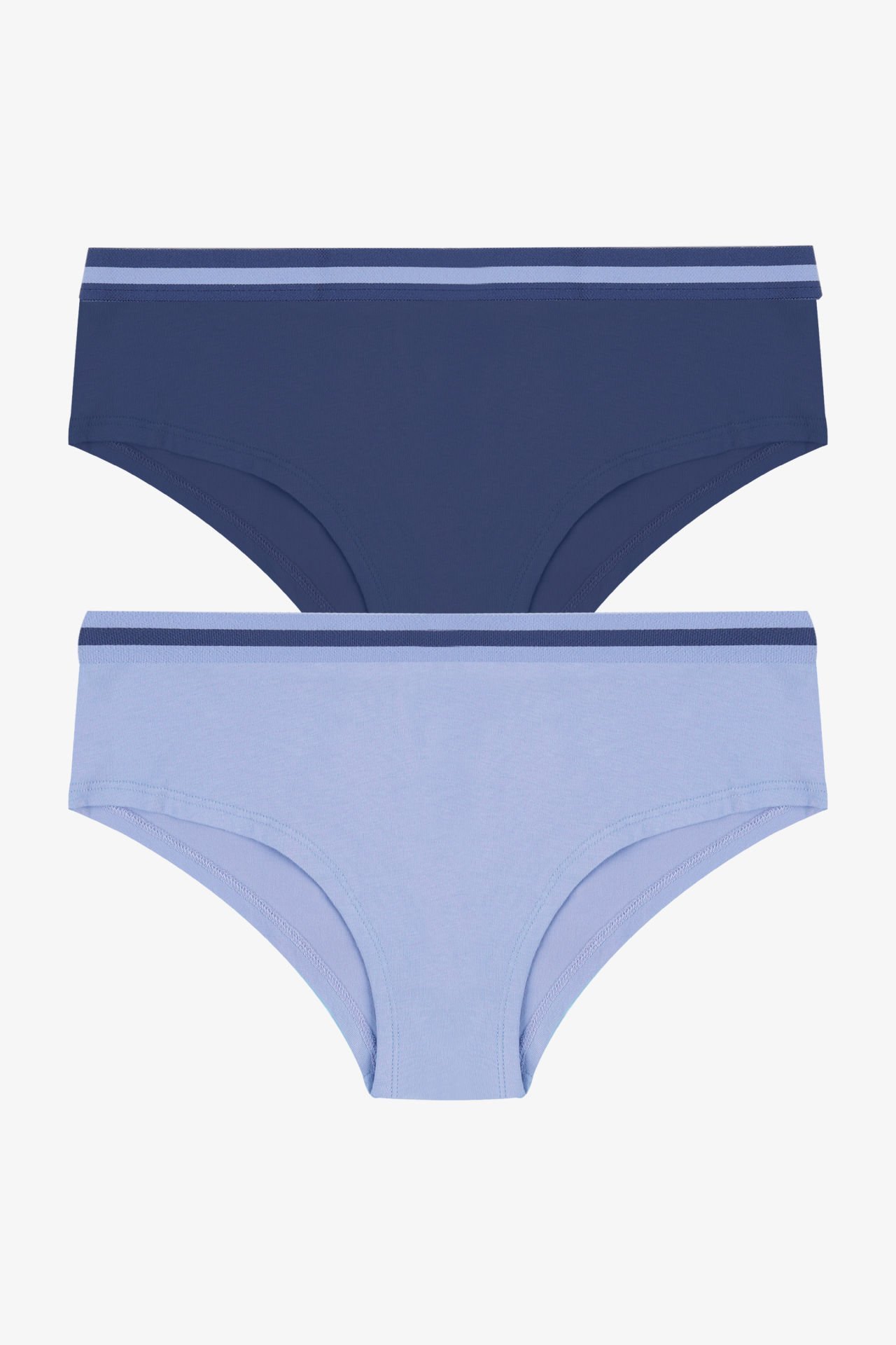 Kadın İkili Pamuklu Şardon Lastikli Hipster Külot L - İndigo