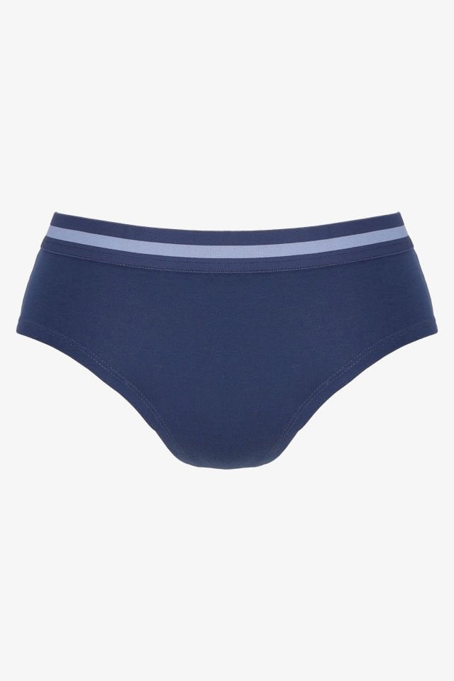 Kadın İkili Pamuklu Şardon Lastikli Hipster Külot L - İndigo