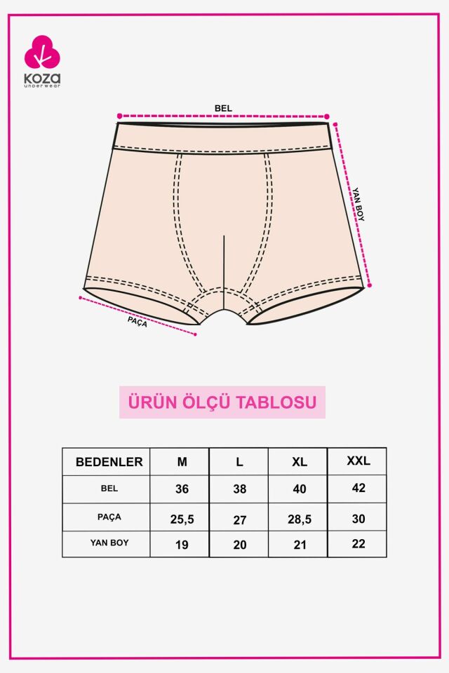 Erkek 6'lı Pamuklu Likralı Boxer KO9003BX-34 - 2XL