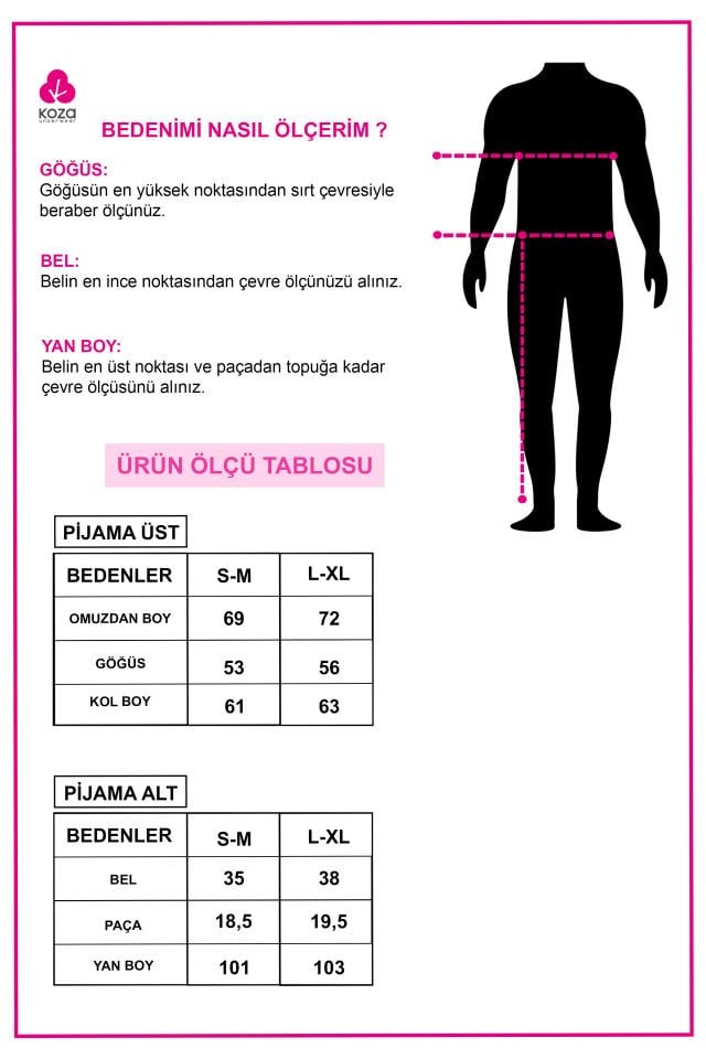 Kadın Soft Touch Kol ve Paça Bant Detaylı Pembe Renk Pijama Takımı Gri - M