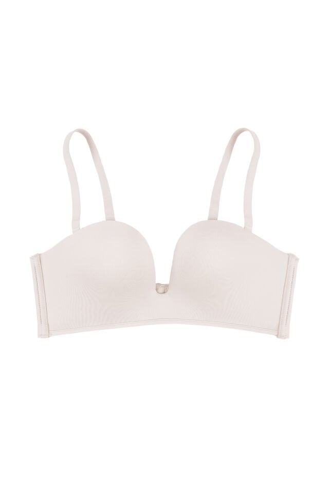 Derin Dekolte Destekli Dikişsiz Sütyen Pembe - 85B