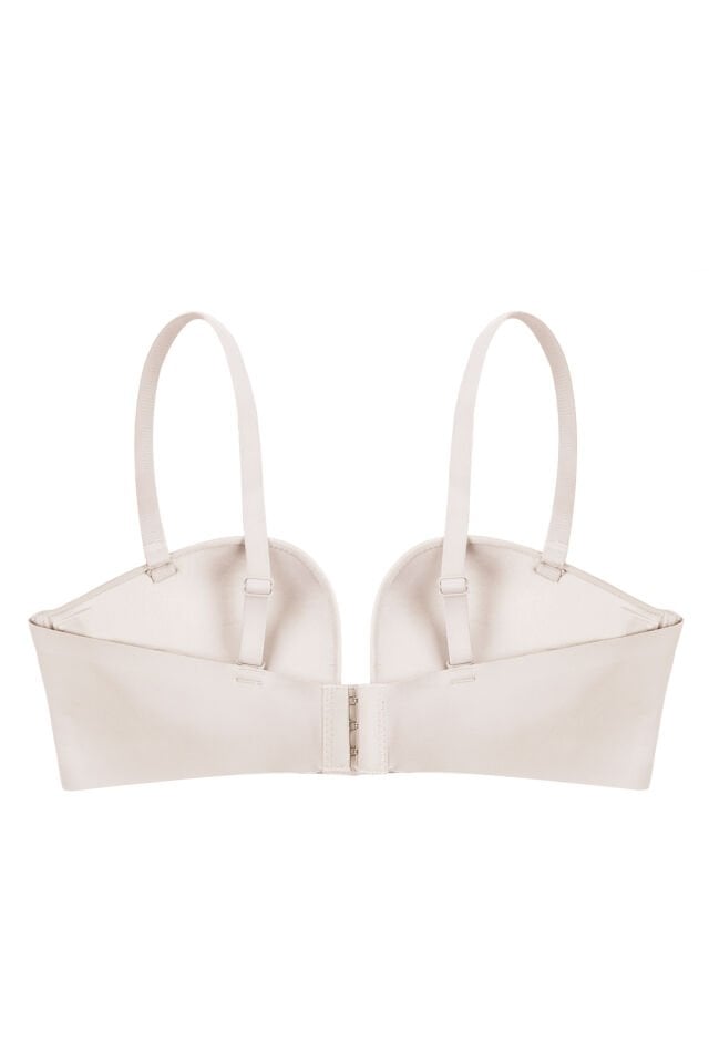 Derin Dekolte Destekli Dikişsiz Sütyen Pembe - 85B