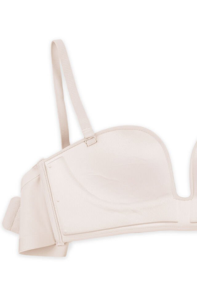 Derin Dekolte Destekli Dikişsiz Sütyen Pembe - 85B