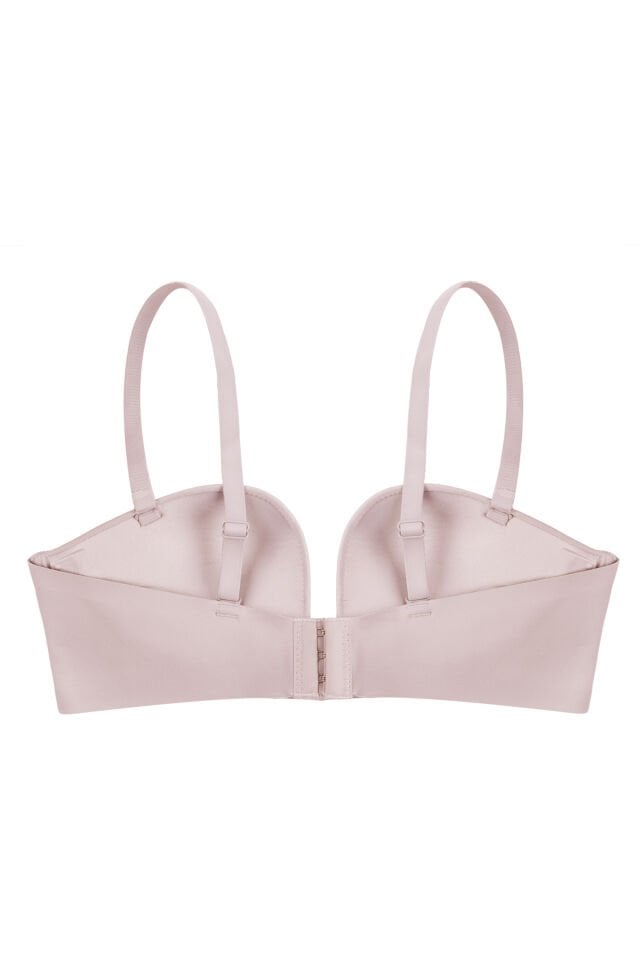 Derin Dekolte Destekli Dikişsiz Sütyen Pembe - 85B