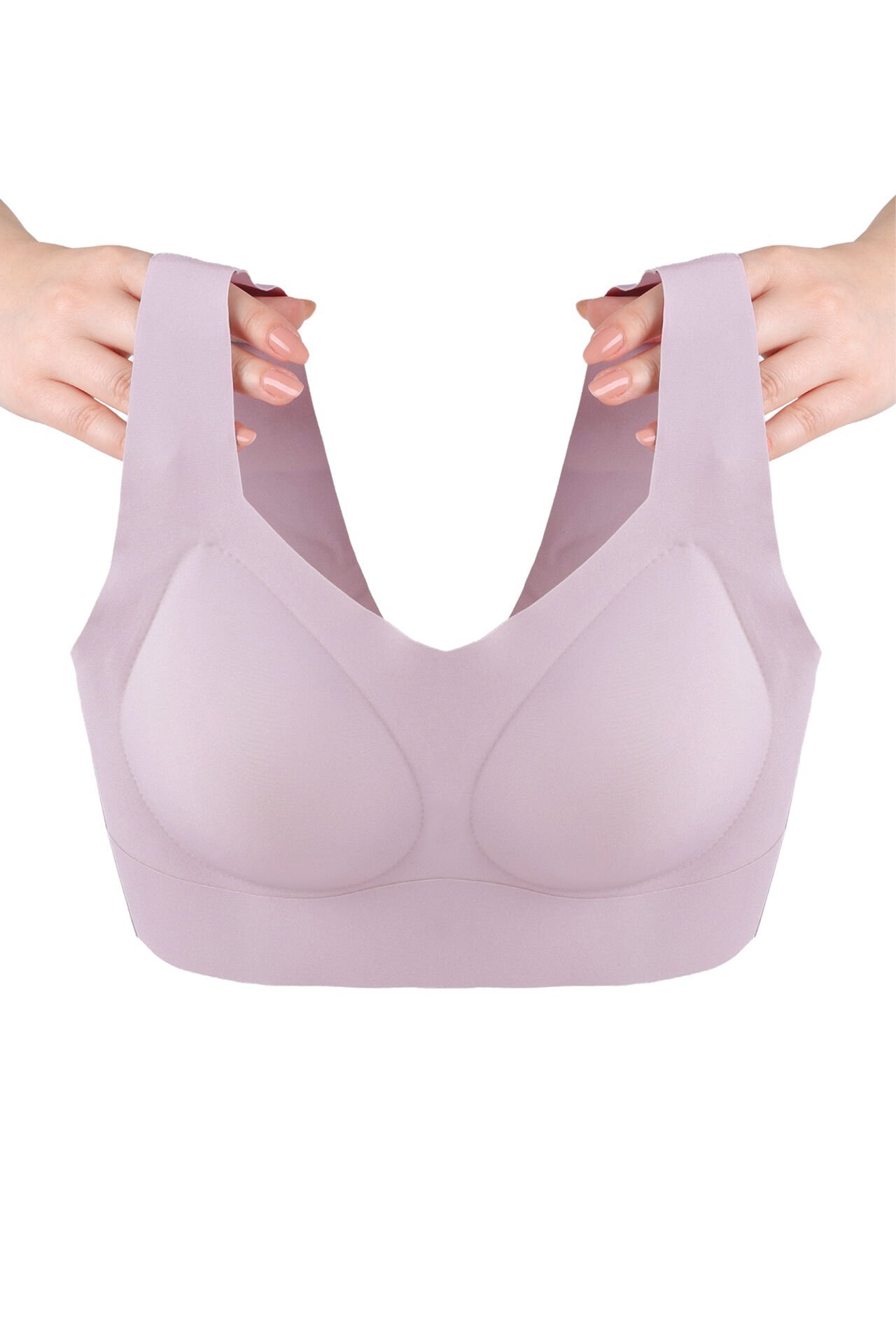 Balensiz Lazer Dikişsiz Çıkarılabilir Pedli Kalın Askılı Görünmez Sütyen Pembe - 90B