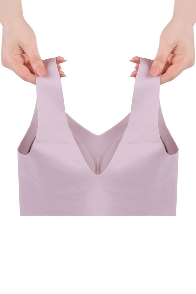 Balensiz Lazer Dikişsiz Çıkarılabilir Pedli Kalın Askılı Görünmez Sütyen Pembe - 90B