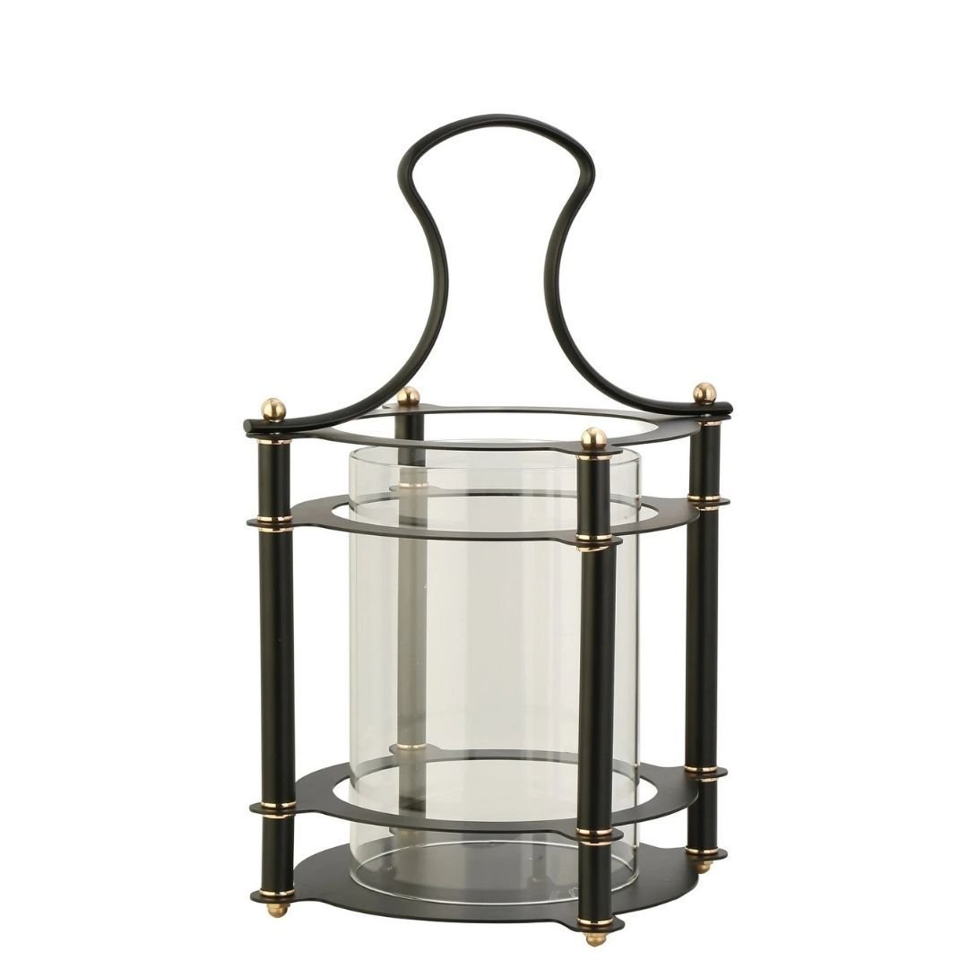 Vitale Gold Toplu Siyah Fener 25 x25 x 50 Cm