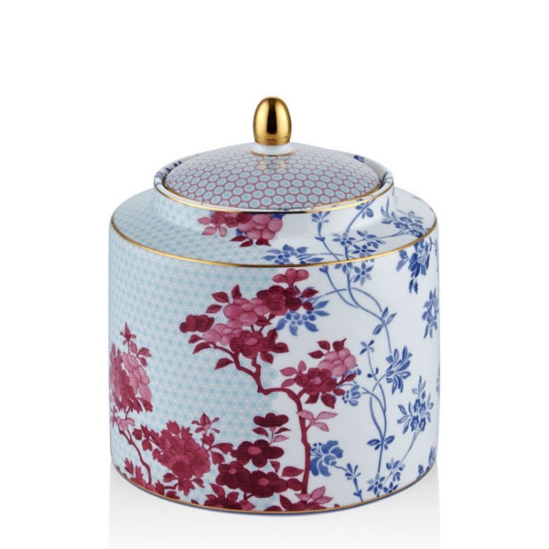 Kavanoz Mavi Tea Delight Regency Damask