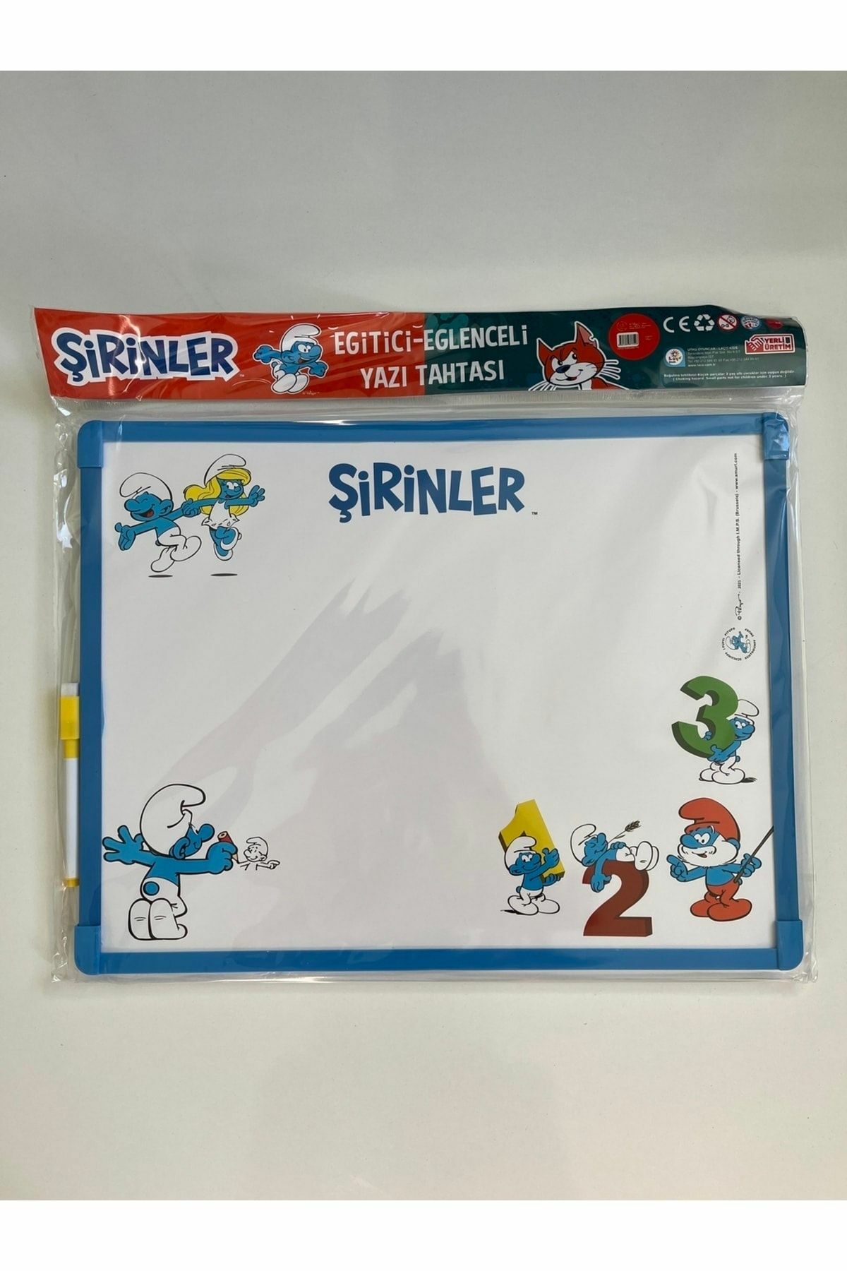 Şirinler Görünümlü Çocuk Yazı Tahtası