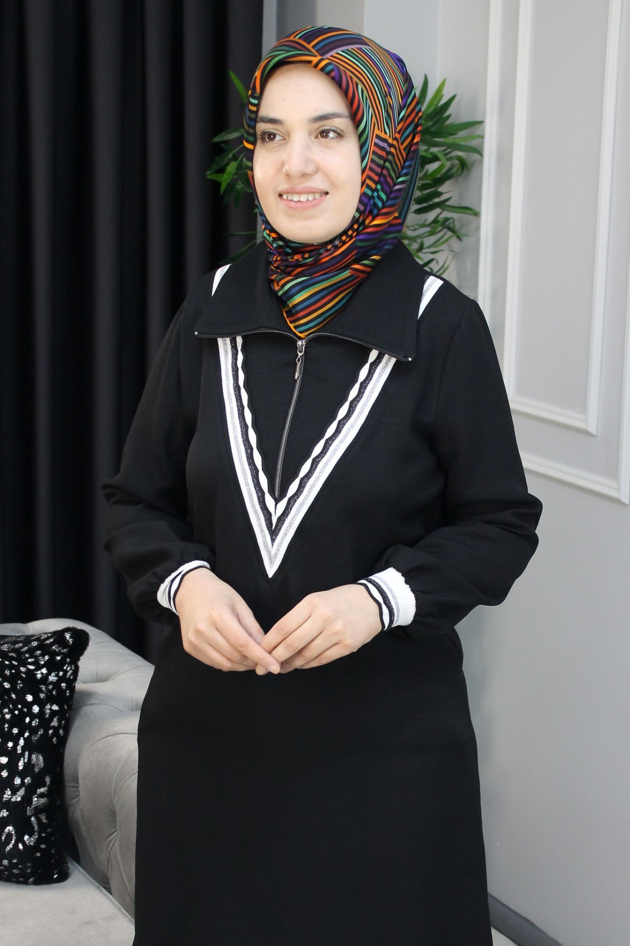 MELİH Lizbon Gömlek Yaka Tunik MAVİ - 48