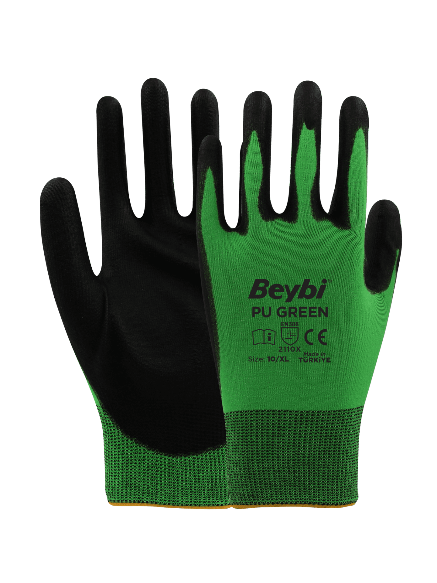PU GREEN Poliüretan Kaplı Polyester Eldiven ( 288 ÇİFT / KOLİ )