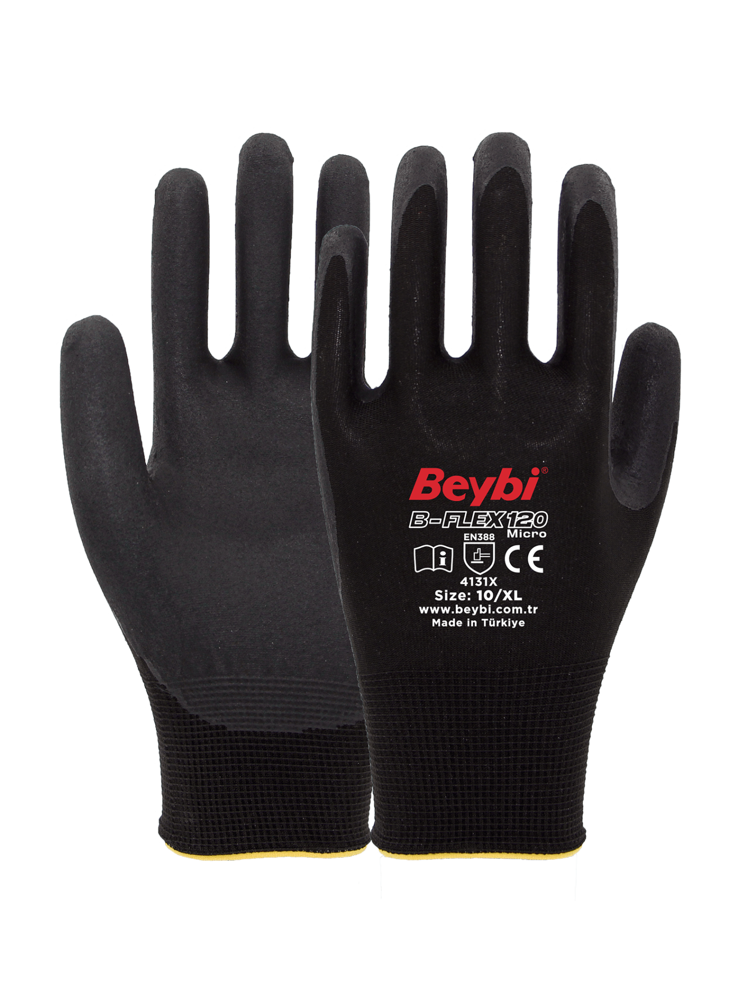 B-FLEX120 Micro / Mikro Köpük Nitril Kaplı Polyester Eldiven ( 144 ÇİFT / KOLİ )