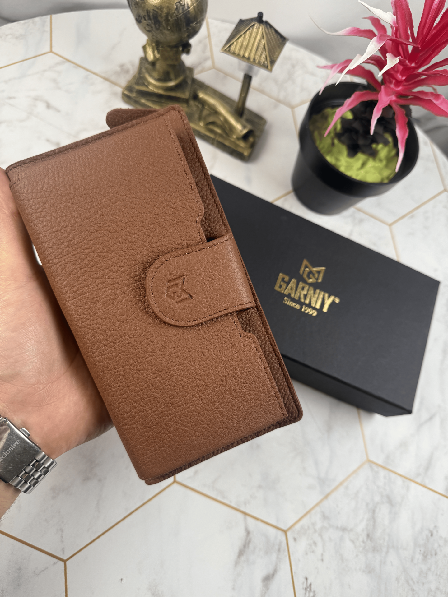 Garniy Telefon Bölmeli Tutamaçlı Büyük Bölmeli TABA Cüzdan
