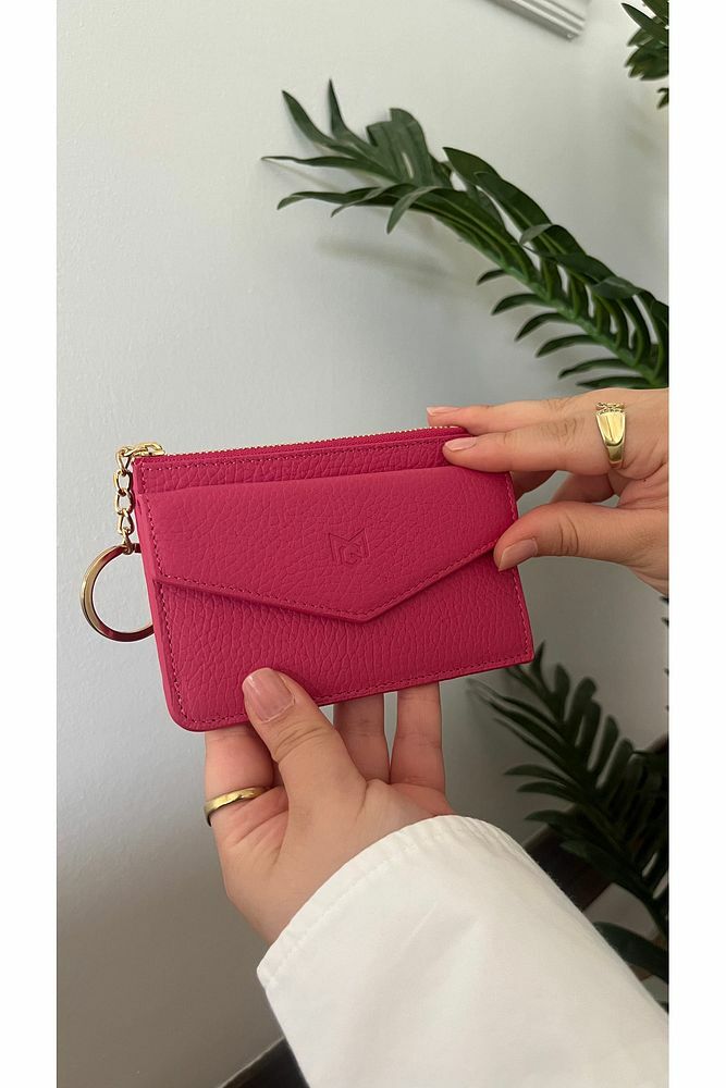 Unisex Hakiki Deri Cüzdan & Kartlık 3701 FUŞYA