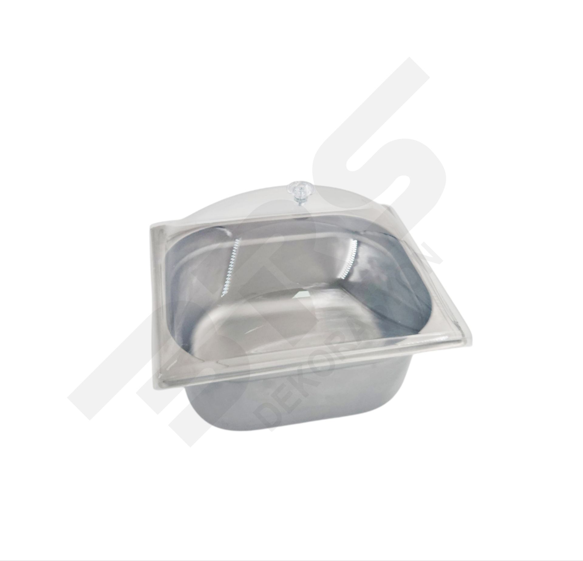 Pleksi Kapaklı Çelik Küvet Gn 1/2 (32.5 X 26.5 X 15)