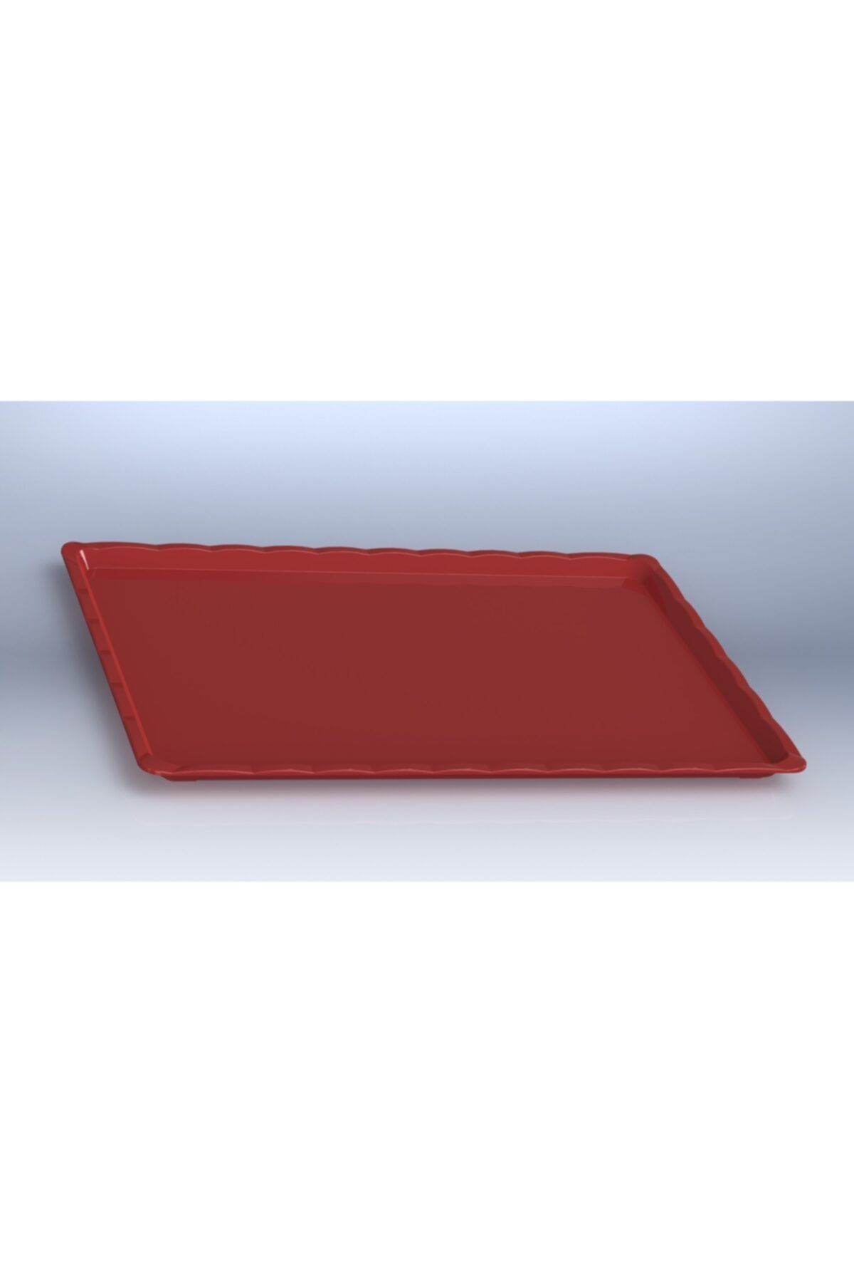 Kırılmaz Polikarbon Kırmızı Tepsi 27.5x42.5 (10'lu Paket)